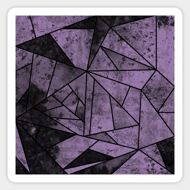 Lilac Purple and Black Geometric Pattern Sticker by speckled